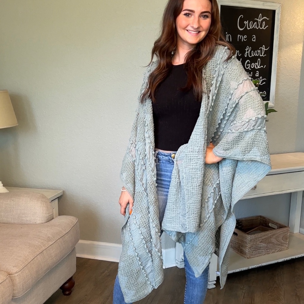 Sage ZigZag Soft Kimono